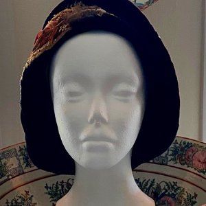 Artisan Handcrafted Rich Burgundy Velveteen Slouchy Hat